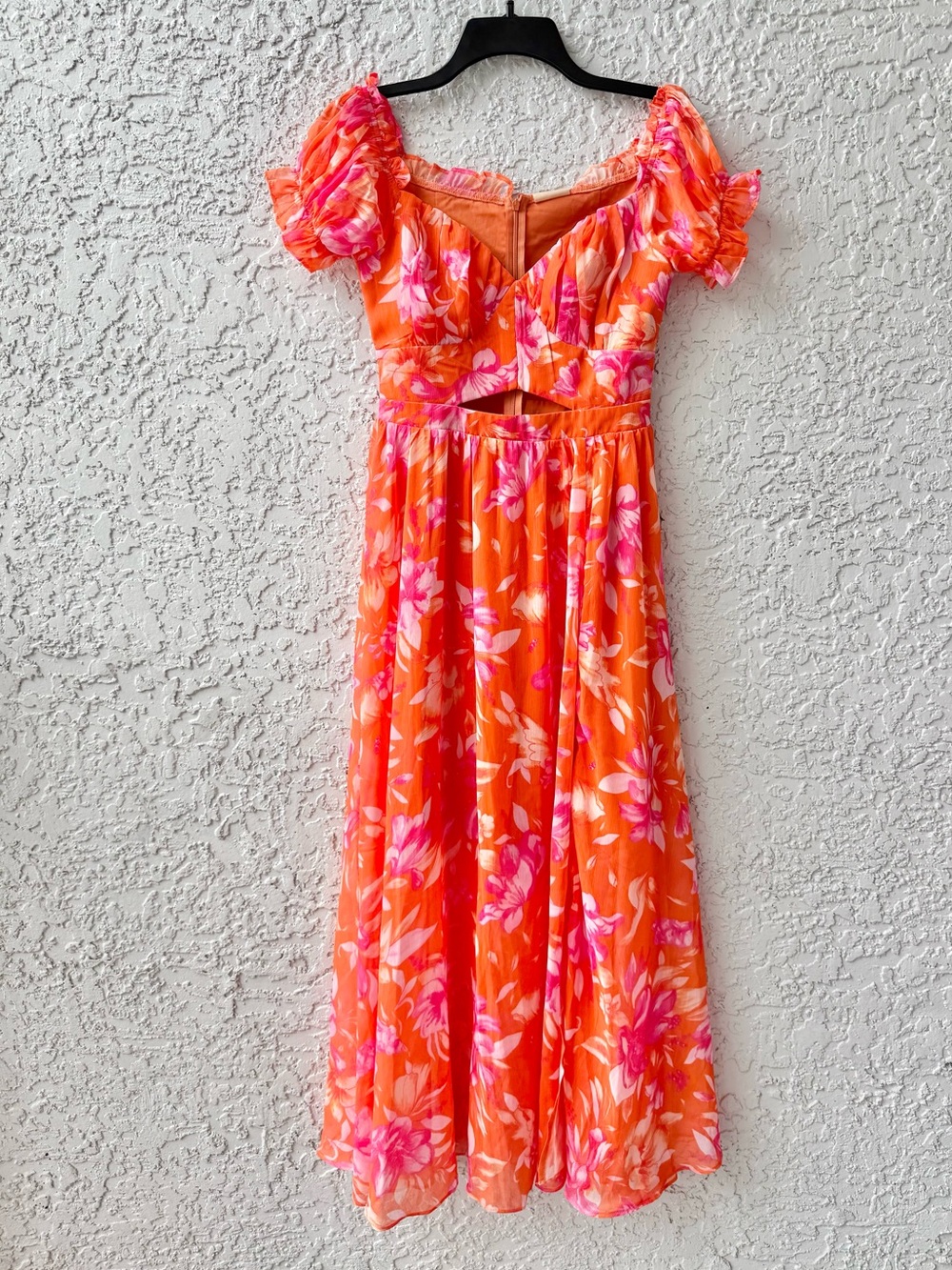 Sage + paige sundrenched maxi dress chiffon flowy floral off the shoulder Small